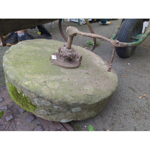 126 - Large sandstone grinder/sharpening stone . D60CM