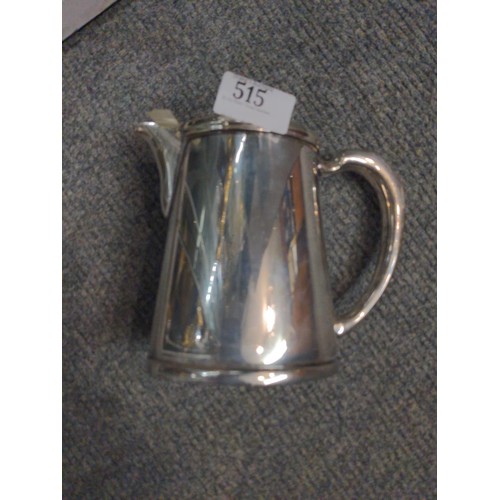 430 - Four pieces of plated ware inc. a Mappin & Webb dish and hot water jug marked with military broa... 