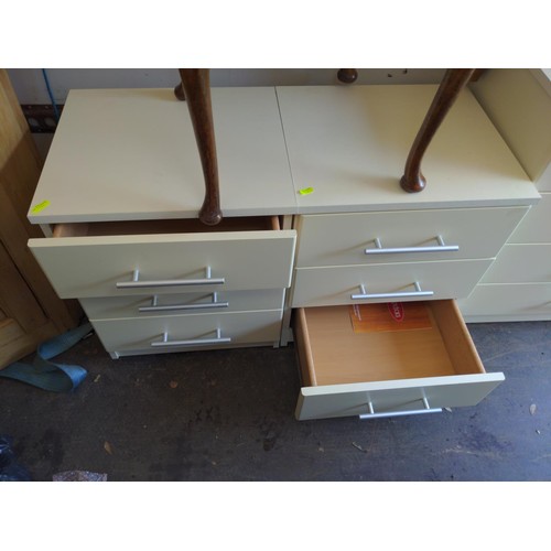 134 - Three chests of drawers, two small and one medium. Largest w74cm x d42cm x h74cm