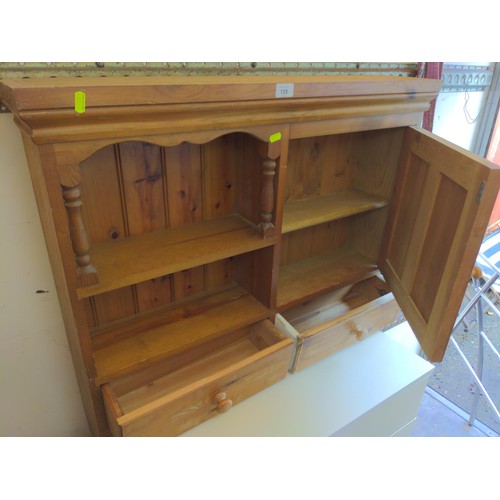 135 - Pine wall mounted kitchen/unit with 2 drawers 1 cupboard and 2 shelves W88cm x D18.5cm x H80cm