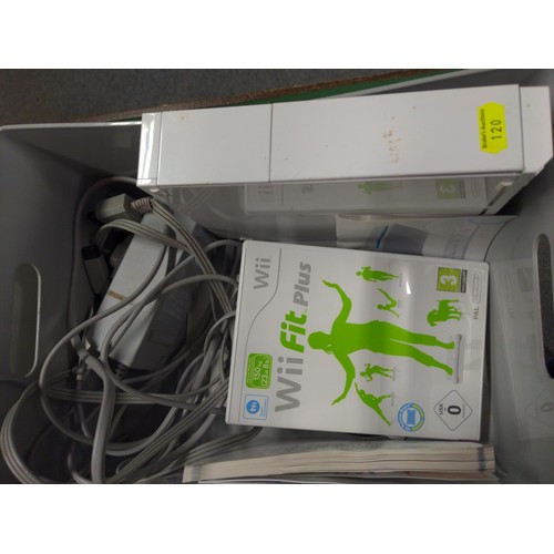 174 - Nintendo Wii with Wii Sports, Vpower balance board & 2 wands, cables & power supply etc