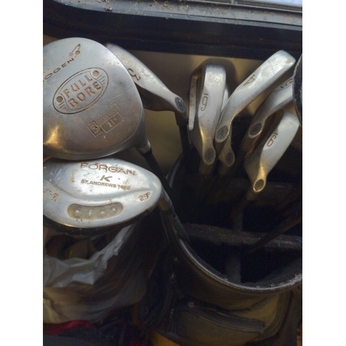 192 - Golf bag with 8 Galloway irons from 3-S plus 3 metal woods