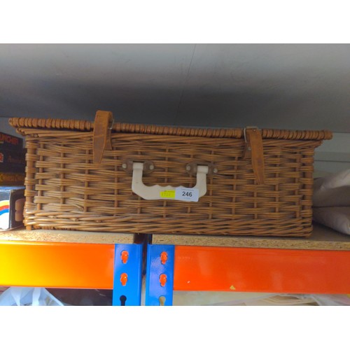 246 - Brexton wicker picnic hamper with some contents