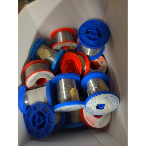 272 - Box of numerous spools of mixed grades of soldering wire