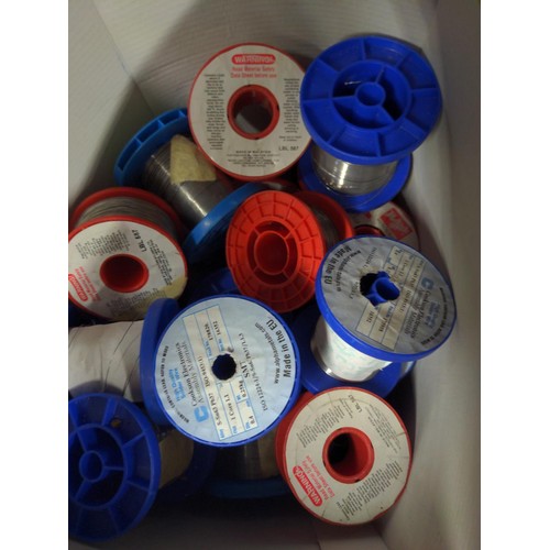 272 - Box of numerous spools of mixed grades of soldering wire