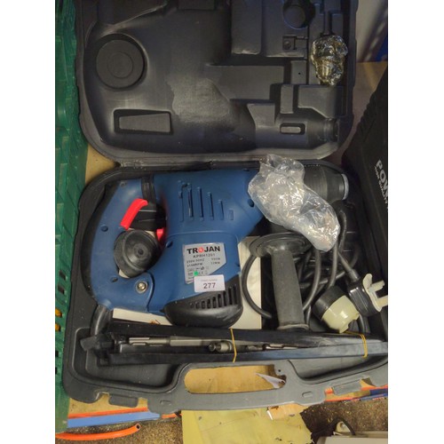 277 - Trojan hammer Drill KPRH1201, in original case with drill bits etc