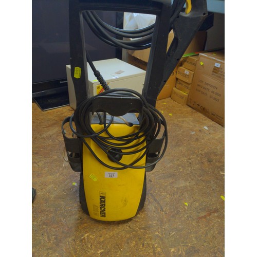 327 - Karcher 520M pressure washer with patio cleaning attachment. Thread on pressure hose out is faulty, ... 