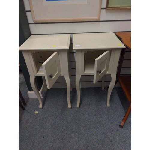 485 - Pair of cream painted Laura Ashley bedside tables. W38cm D32cm H71cm