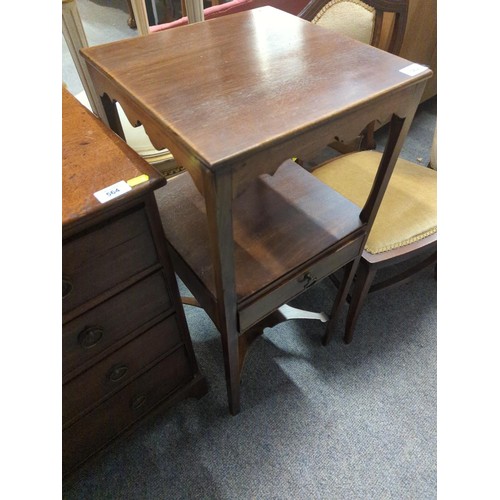 562 - Tall hall/plant table with single drawer and cross stretcher in mahogany. W36 D36 H 80 cm