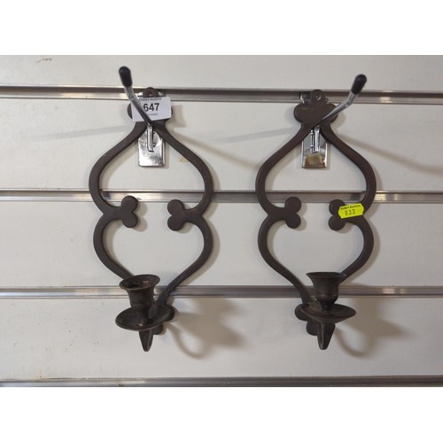 647 - Pair of metal wall sconce H25 cm W12.5 