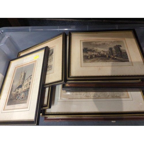 411 - Approx 12 Antiquarian prints, mainly W Devon & Cornwall scenes