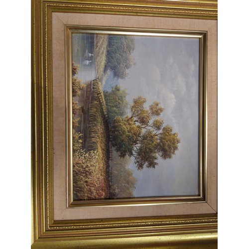 413 - Two oil on canvas landscapes. One signed Wilson and one monogrammed L.T. Largest 41cm x 38cm