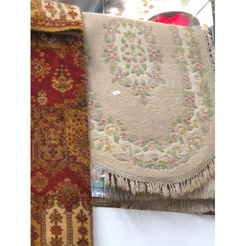 886 - 3 x Chinese tassel ended rugs inc oval