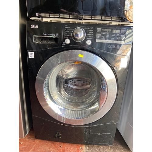 97 - LG black direct drive 9kg motion washing machine F14A8FDA6