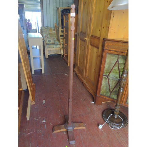 110 - Hardwood Arts and Crafts style lamp stand H142 cm