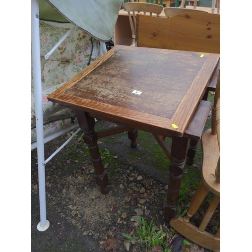 67 - Oak extending table. W60cm