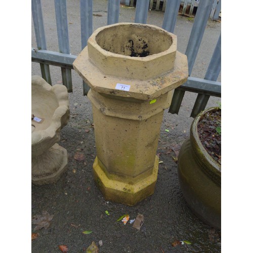71 - Octagonal chimney pot. H75cm