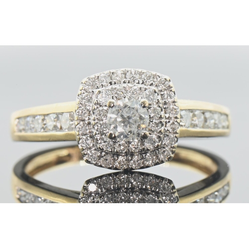 18ct gold and diamond cluster ring, size P, gross weight 3.73 grams
