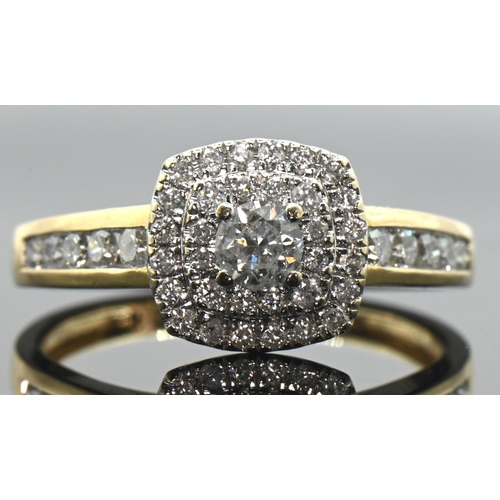 655 - 18ct gold and diamond cluster ring, size P, gross weight 3.73 grams