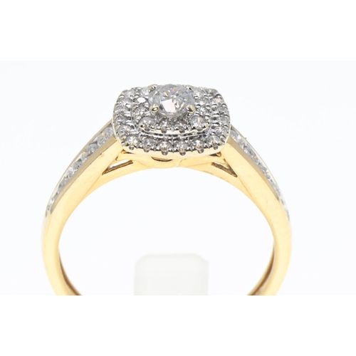 655 - 18ct gold and diamond cluster ring, size P, gross weight 3.73 grams