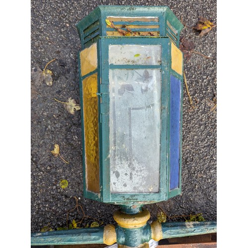 163 - Cast iron lamp post. Originally from Paignton Pier. Overall Length 4.1m