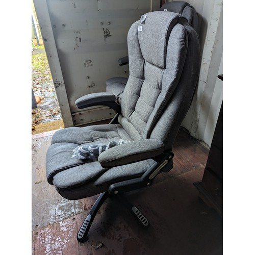 114 - Quality grey fabric office chair, fully adjustable. New and unused.