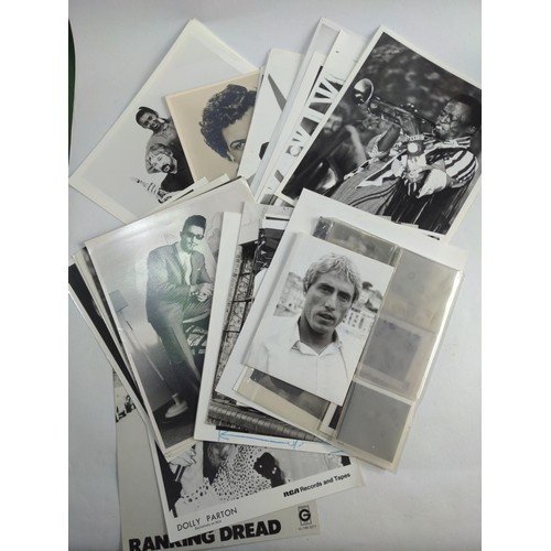 645 - Collection of press and publicity black and white photographs of various musicians