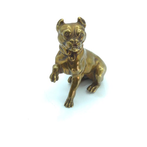 695 - Small bronze model of a bulldog L60mm x H60mm