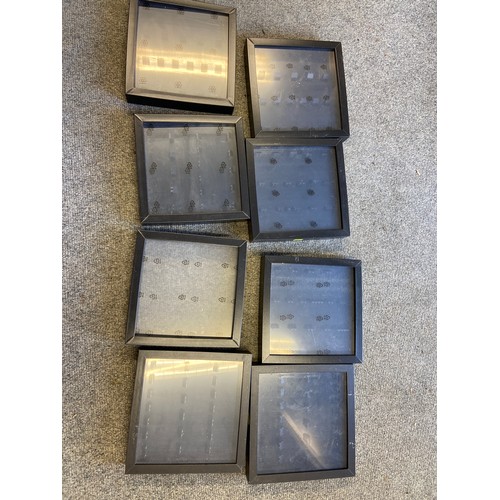 234 - 22 (approx.) x Lego wall mount display cases, 25.5cm x 25.5cm and a large frame