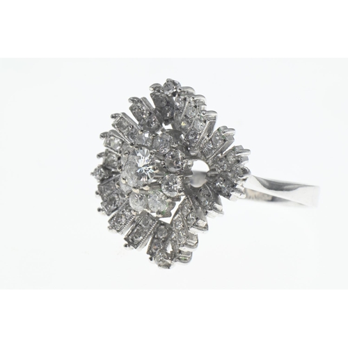 39 - 18ct white gold and diamond cluster ring, size L1/2, gross weight 7.3 grams