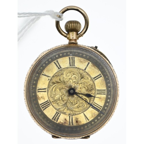 58 - 14ct gold cased ladies French pocket watch, with brass internal cover, case diameter 32mm, gross wei... 