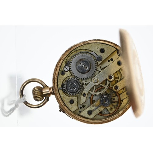 58 - 14ct gold cased ladies French pocket watch, with brass internal cover, case diameter 32mm, gross wei... 