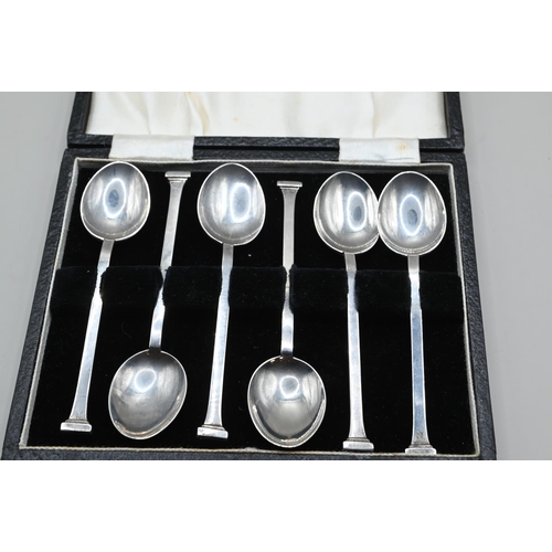 162 - Cased set of six silver seal top coffee spoons, William Hair Haseler, Birmingham 1933, gross weight ... 