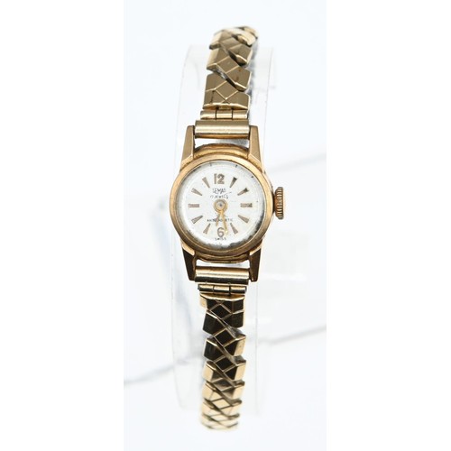 59 - Semag 18ct gold cased ladies watch, 17 jewels, on a non gold sprung bracelet, gross weight of watch ... 