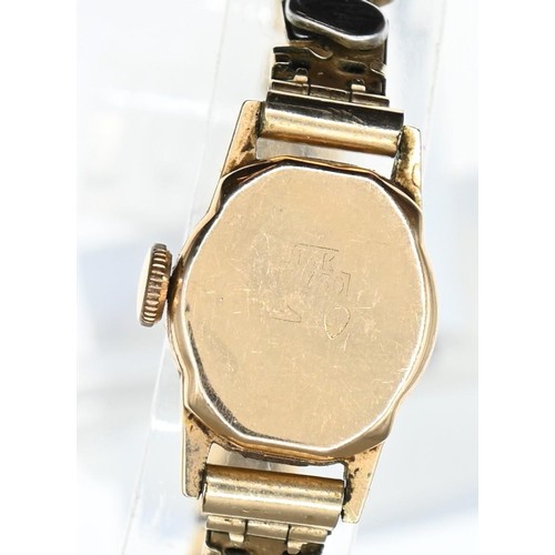 59 - Semag 18ct gold cased ladies watch, 17 jewels, on a non gold sprung bracelet, gross weight of watch ... 