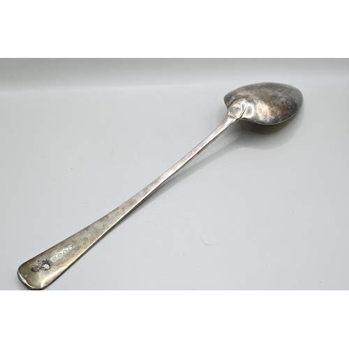 158 - George III silver Old English pattern serving spoon, Peter & William Bateman, London 1813, initi... 