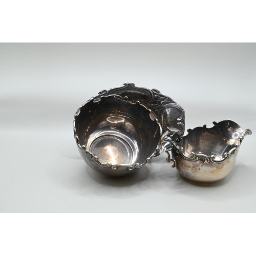 165 - Late Victorian silver creamer and sugar bowl, James Dixon & Sons Ltd, Sheffield 1900, together w... 