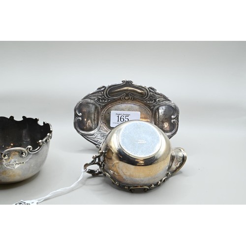 165 - Late Victorian silver creamer and sugar bowl, James Dixon & Sons Ltd, Sheffield 1900, together w... 