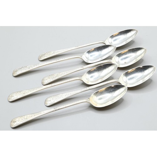 172 - Set of six Edwardian silver teaspoons, Henry Williamson Ltd, Sheffield 1901, gross weight 94 grams... 