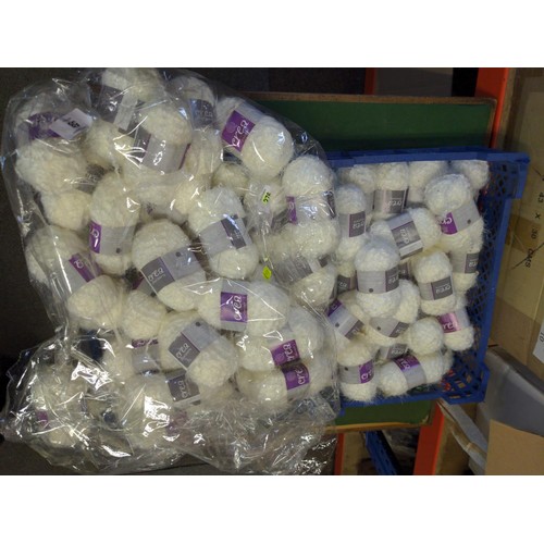 58 - Bag of approx x 100 Ariel Cloud 25g yarn over two blue trays