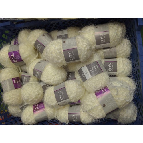 58 - Bag of approx x 100 Ariel Cloud 25g yarn over two blue trays