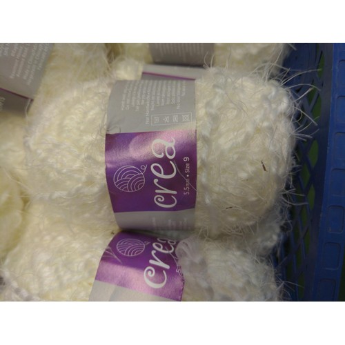 58 - Bag of approx x 100 Ariel Cloud 25g yarn over two blue trays