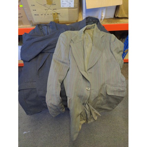 25 - Box of various men's jackets, trousers, coats etc. together with some ladies jackets