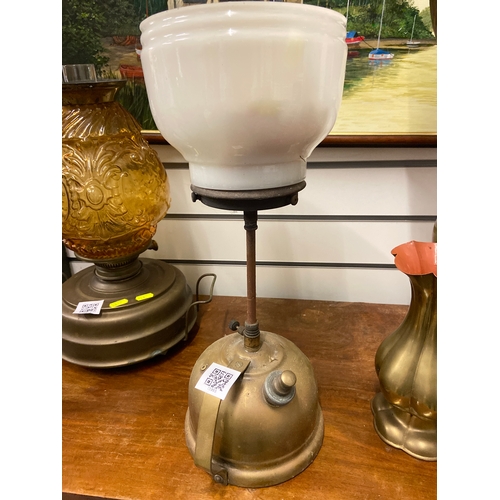 548 - Vintage Tilley Lamp with brass base, glass shade and some spares, Vapouriser part no. 169 plus some ... 