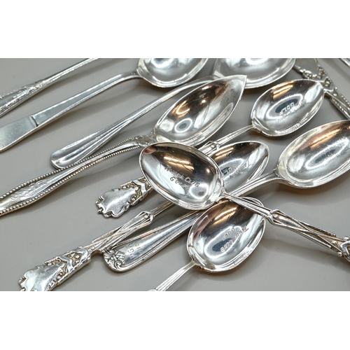 185 - Ten various silver spoons and a pickle fork, various makers and dates, gross weight 224 grams... 