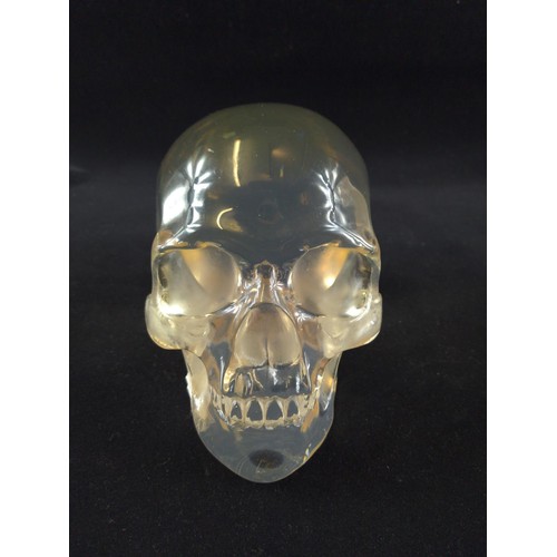 632A - Solid resin life size skull by Design Studio, height 14cm, 2.15kg