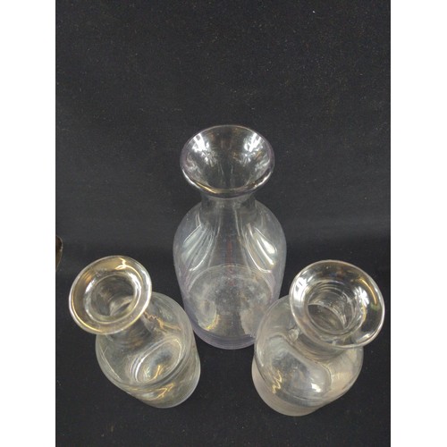 634 - Three French cider carafes, tallest 35cm