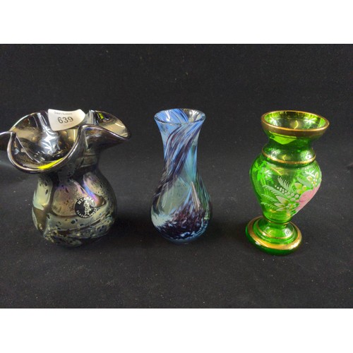 639 - Eleven glass vases and dishes inc. Mtarfa, Mdina, Caithness and Gozo