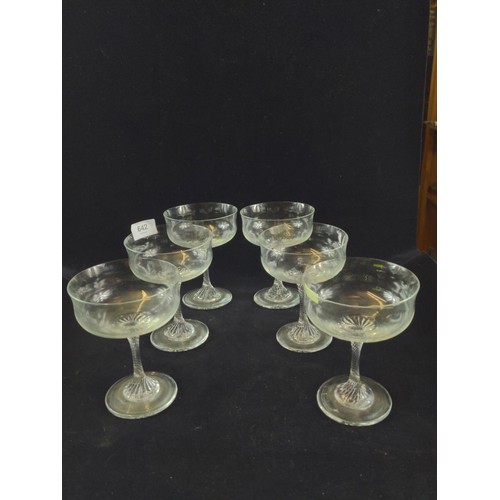 642 - Six twisted stem glacé / dessert glasses