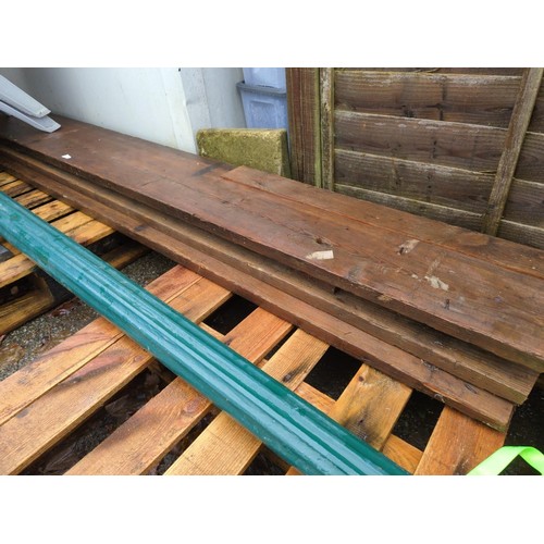 247F - Lengths of pine floorboard. W38cm D3.5cm various lengths around 2.7m